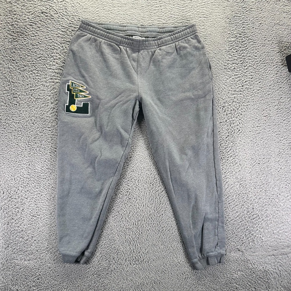 Lacoste Sweatpants Mens 2XL Gray Tapered Leg Jogger Running Sports Performance